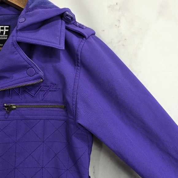 Neff Jacket Womens Small Purple Winter Windbreaker Ski Shell Snow Coat Studded - Picture 12 of 13
